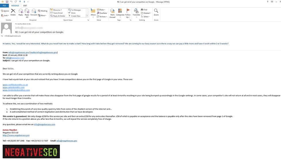 negative seo email