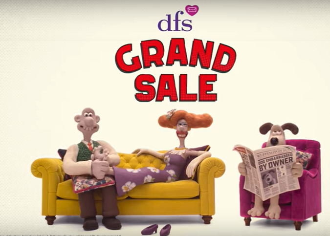 DFS celebrates 30 years of sofa sales with Wallace and Gromit