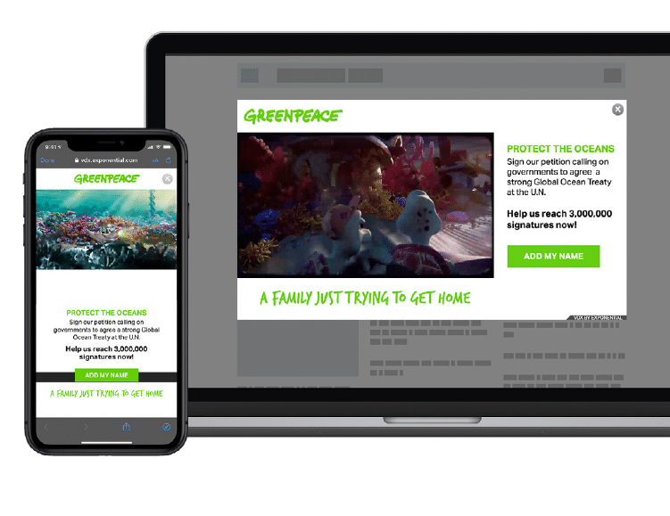 Greenpeace boosts customer sign ups with video ads to help protect ocean wildlife