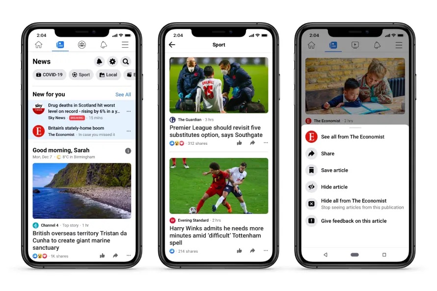 Facebook News goes live in the UK
