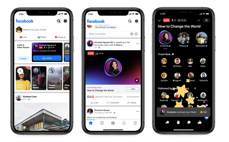 Facebook launches Live Audio Rooms and in-stream podcasts